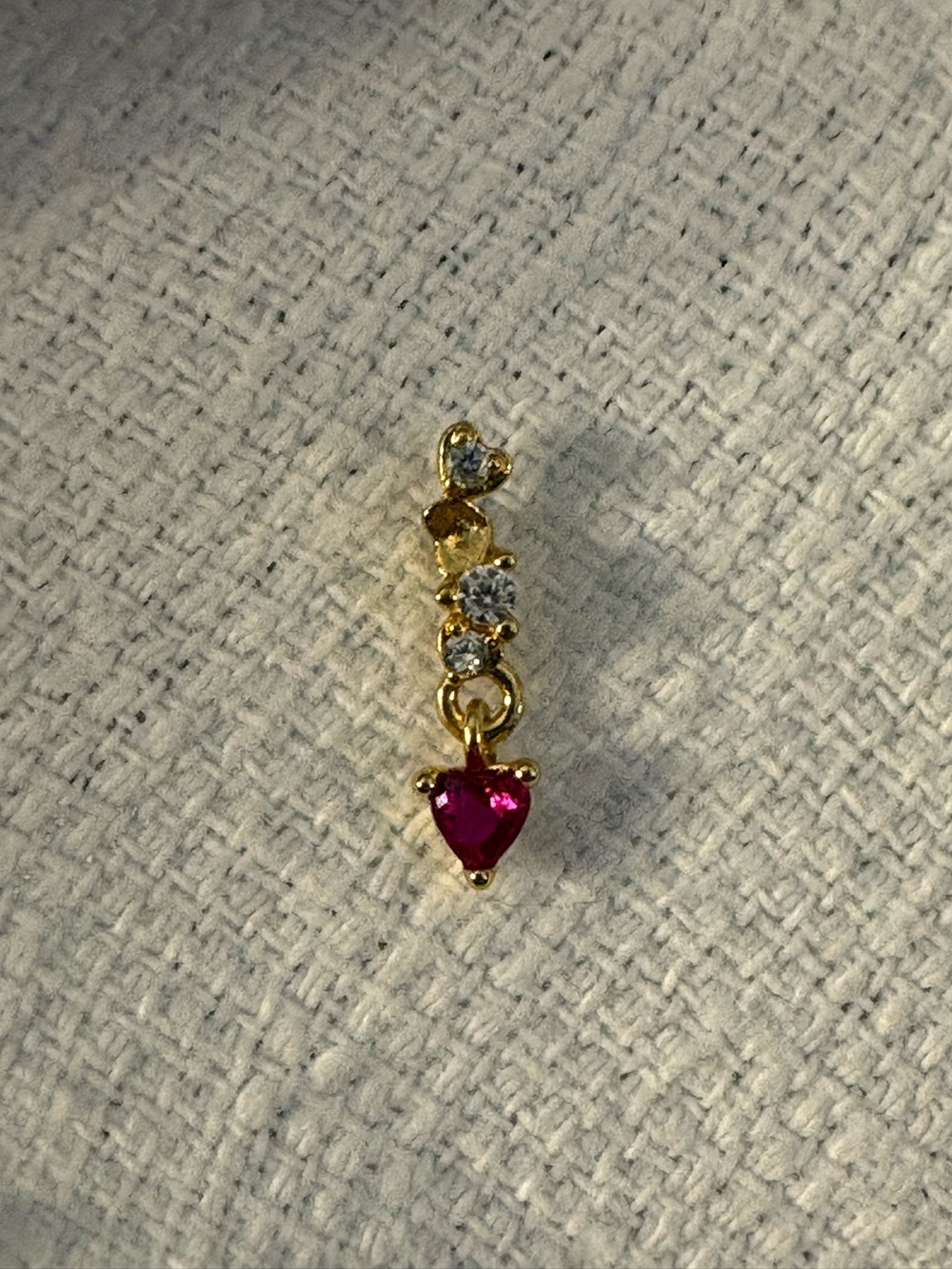 Nose Ring- Stud 20G Copper  Gold Tone Zirconia Nose Ring
